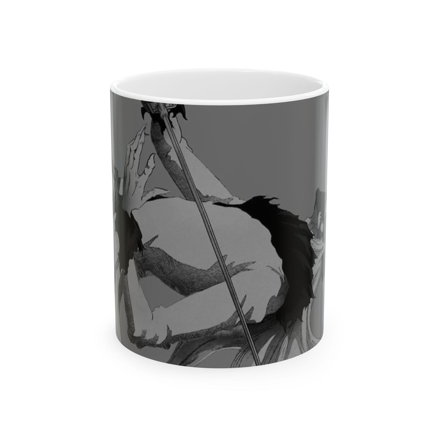 Anime, Ceramic Mug, (11oz, 15oz), Bleach Inspired White Zangetsu Hollow Orihime Ulquirra Cifer Aizen Espada Arrancar, Manga, Anime Gifts,