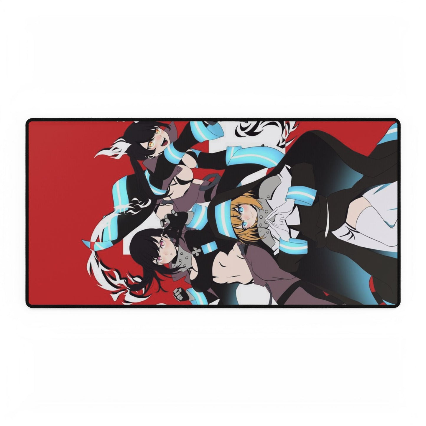 Fire Force Waifu Desk Mat - Maki, Tamaki, Hibana Anime Keyboard Pad, Manga Desk Mat, Otaku Gaming Accessory