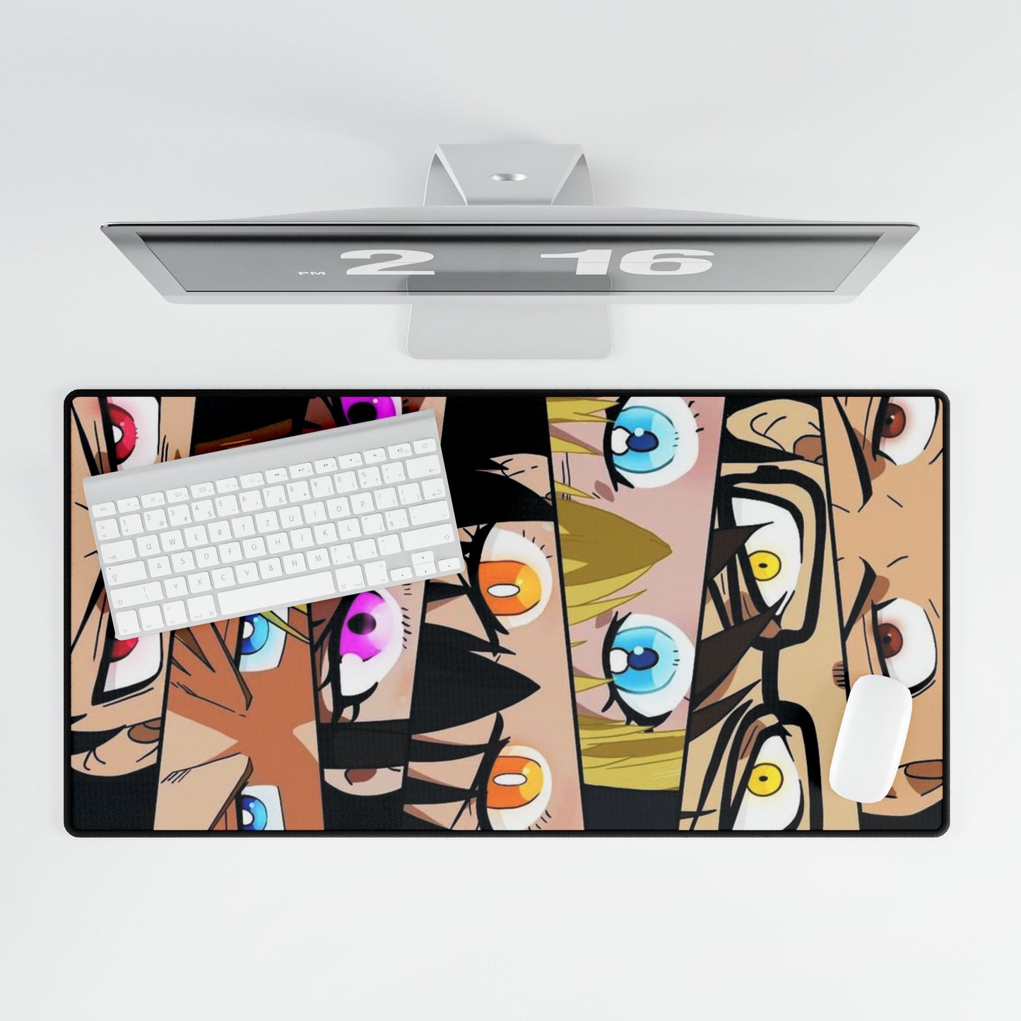 Fire Force Eye Collage Desk Mat - Anime Gaming Mat - Extended Size - Shinra, Arthur, Tamaki, Benimaru - Manga Fan Gift