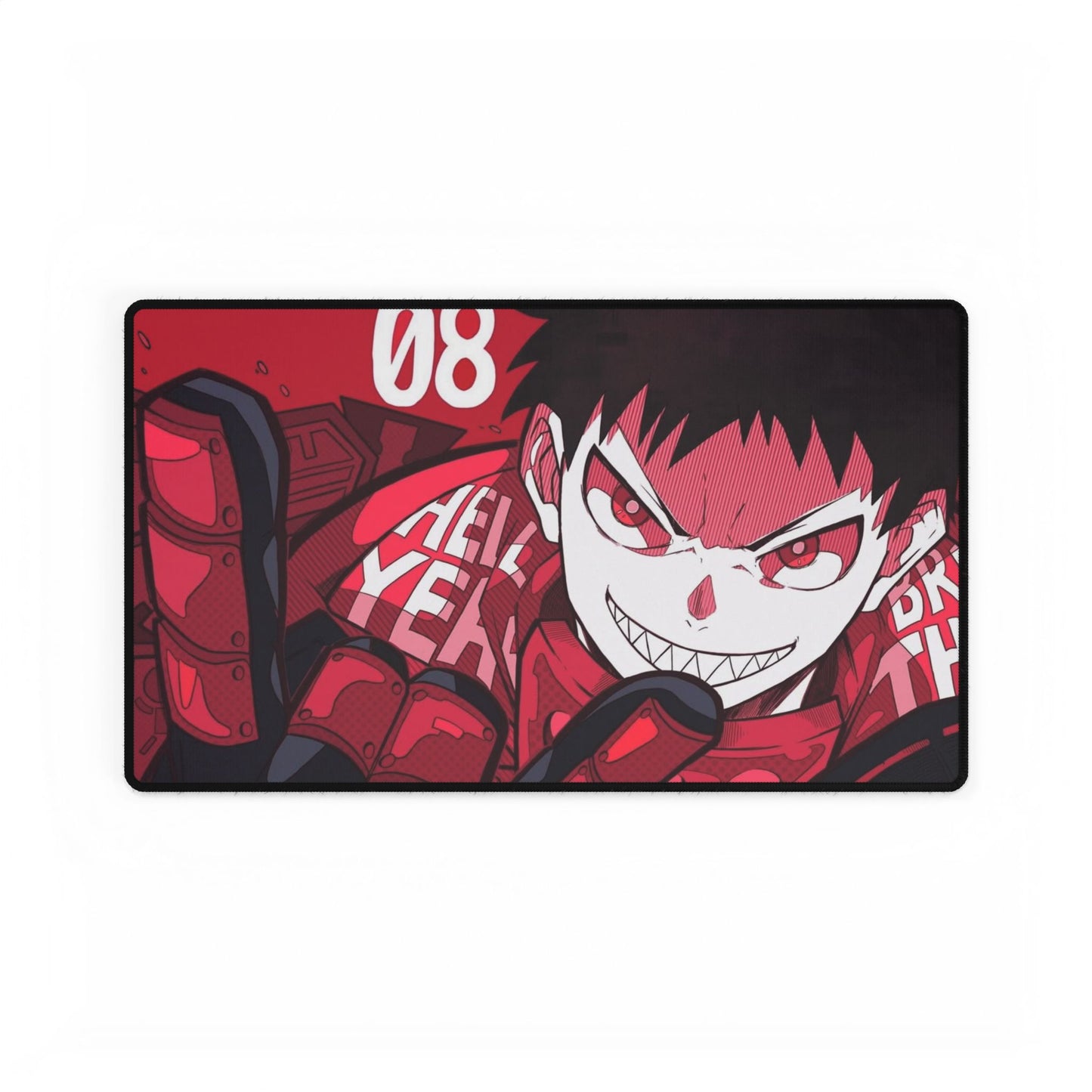 Shinra Kusakabe Desk Mat - Fire Force Anime Keyboard Pad, Red Devil Desk Mat, Manga Gaming Accessory, Otaku Gift
