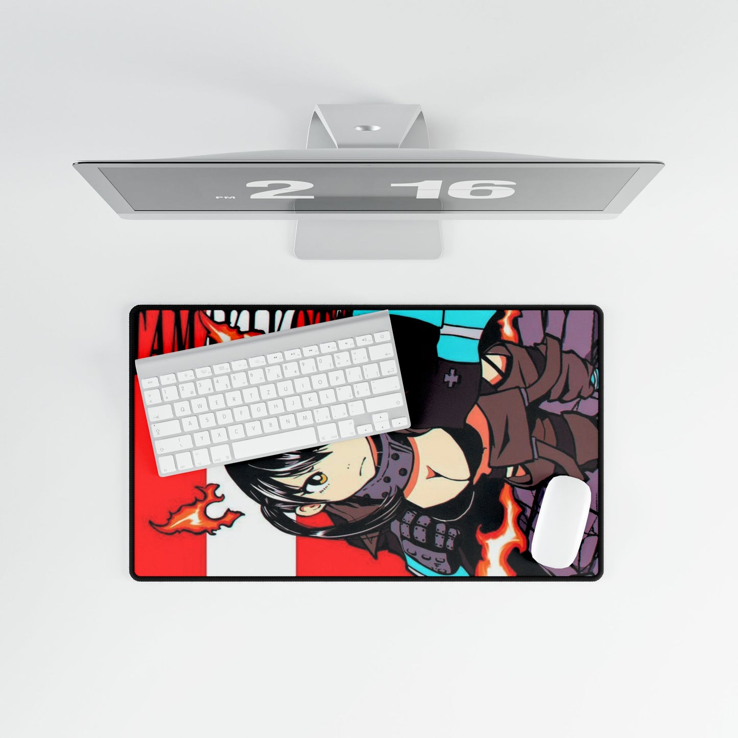 Tamaki Kotatsu Desk Mat - Fire Force Anime Mousepad - Lucky Lure Design - Extended Size Gaming Mat - Manga Fan Gift, Anime-Inspired Desk Mat