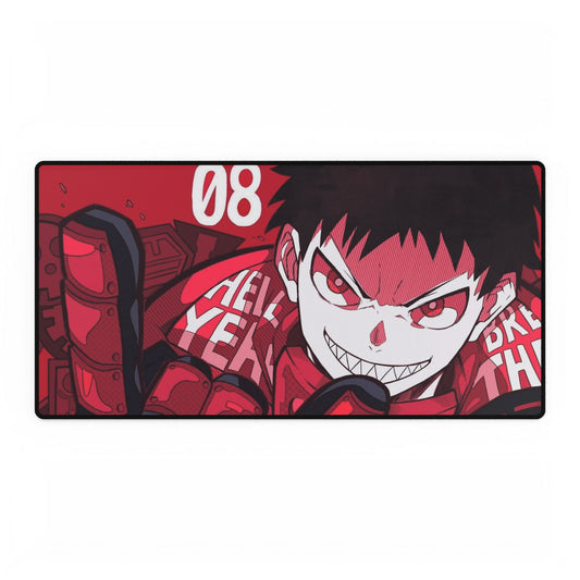 Shinra Kusakabe Desk Mat - Fire Force Anime Keyboard Pad, Red Devil Desk Mat, Manga Gaming Accessory, Otaku Gift