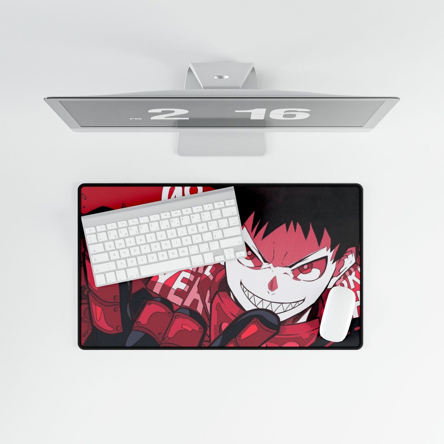 Shinra Kusakabe Desk Mat - Fire Force Anime Keyboard Pad, Red Devil Desk Mat, Manga Gaming Accessory, Otaku Gift