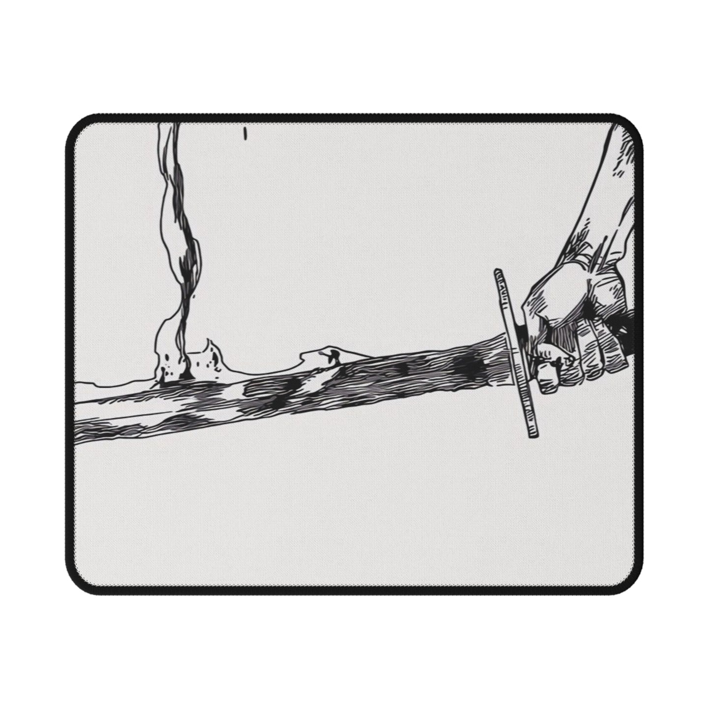 Bankai, Non-Slip Gaming Mouse Pad, bleach, yamamoto, old man, head captain, fire, zanka, no, tachi, sword, anime, shonen, manga, accessories