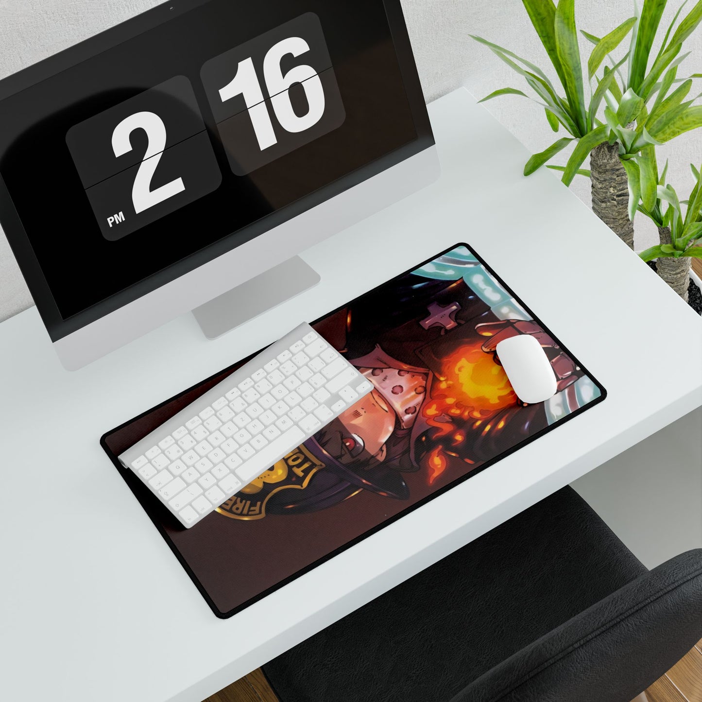 Shinra Kusakabe Desk Mat - Fire Force Anime Keyboard Pad, Company 8 Desk Mat, Manga Gaming Accessory, Otaku Gift