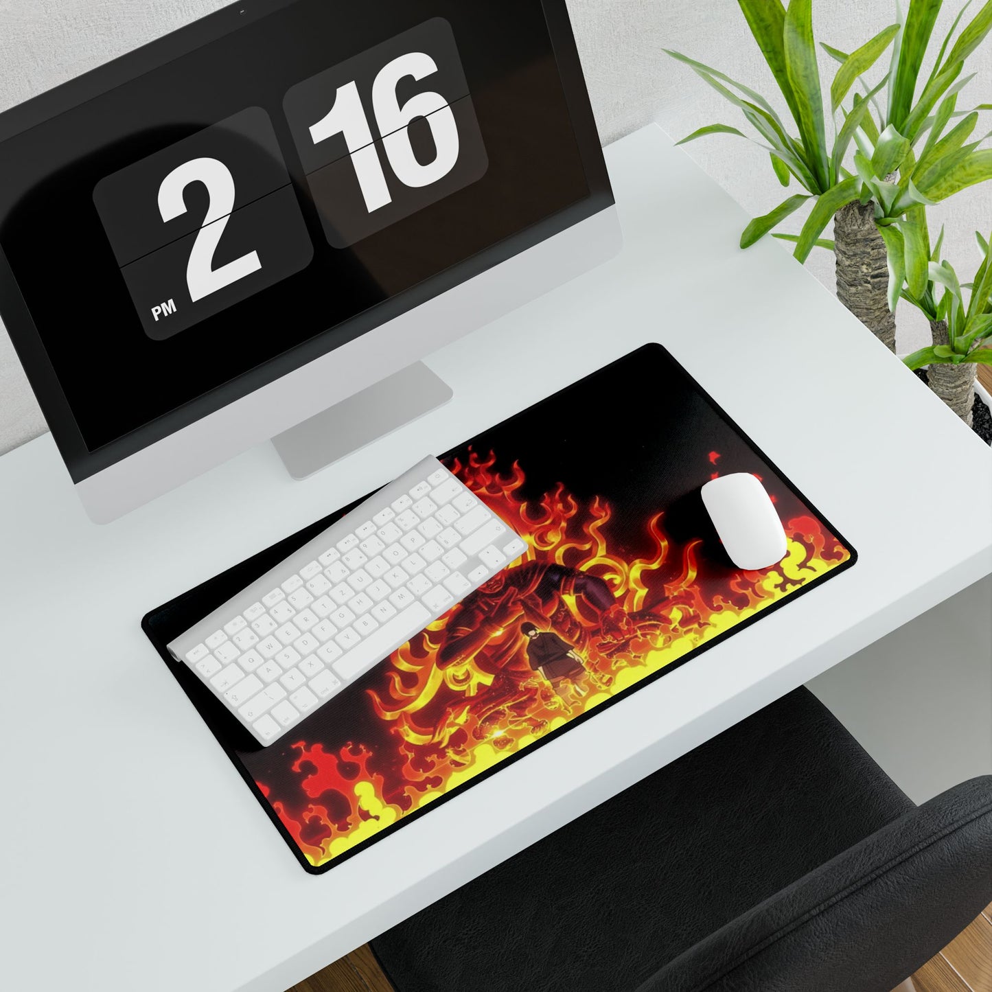 Fire Force Benimaru Shinmon Desk Mat - Anime Gaming Pad, Manga Keyboard Mat, Otaku Gift, Fire God Design