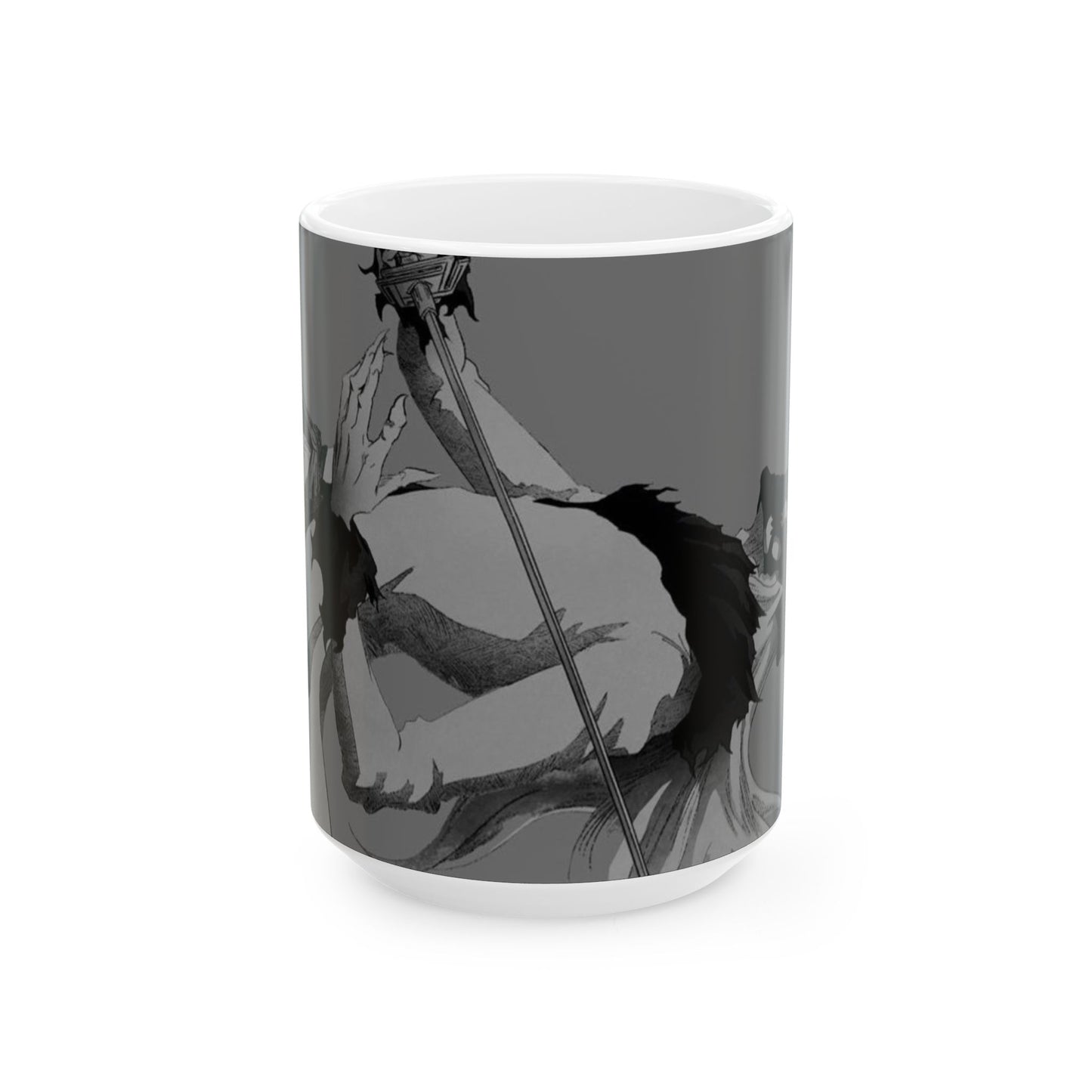 Anime, Ceramic Mug, (11oz, 15oz), Bleach Inspired White Zangetsu Hollow Orihime Ulquirra Cifer Aizen Espada Arrancar, Manga, Anime Gifts,
