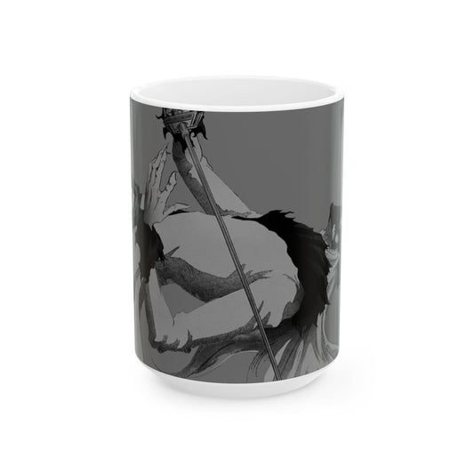 Anime, Ceramic Mug, (11oz, 15oz), Bleach Inspired White Zangetsu Hollow Orihime Ulquirra Cifer Aizen Espada Arrancar, Manga, Anime Gifts,