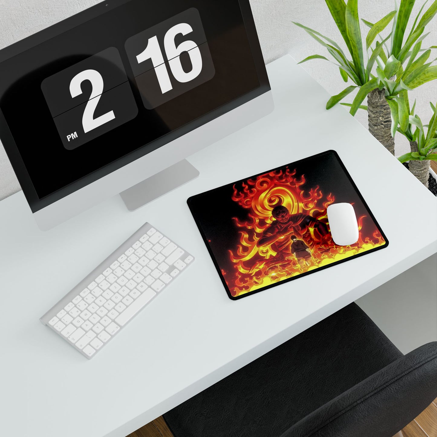 Fire Force Benimaru Shinmon Desk Mat - Anime Gaming Pad, Manga Keyboard Mat, Otaku Gift, Fire God Design