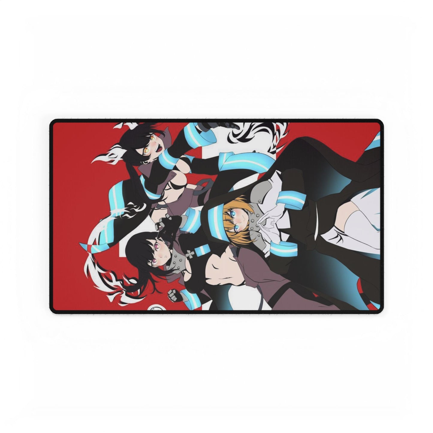 Fire Force Waifu Desk Mat - Maki, Tamaki, Hibana Anime Keyboard Pad, Manga Desk Mat, Otaku Gaming Accessory