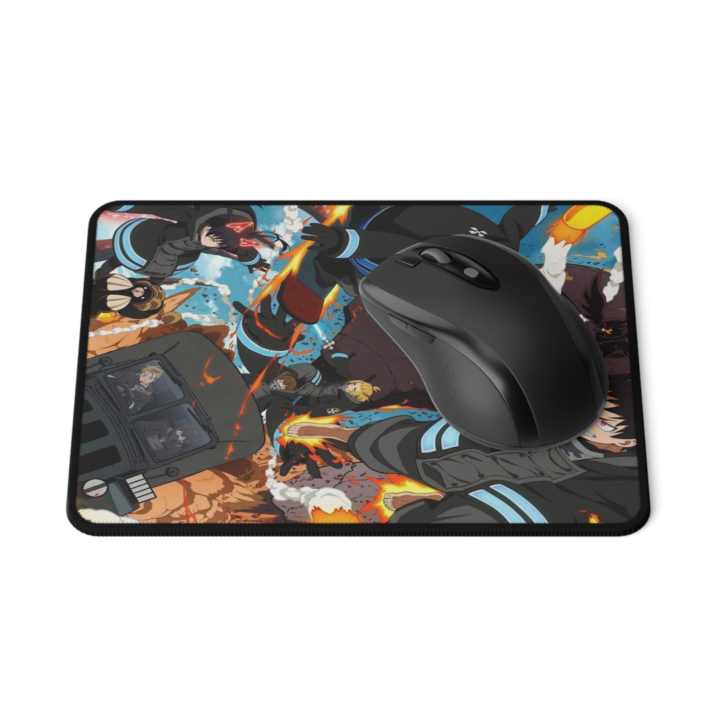 Fire Force Team Action Gaming Mouse Pad - Non-Slip Mat, Anime Battle Scene, Manga Gaming Pad, Otaku Gift
